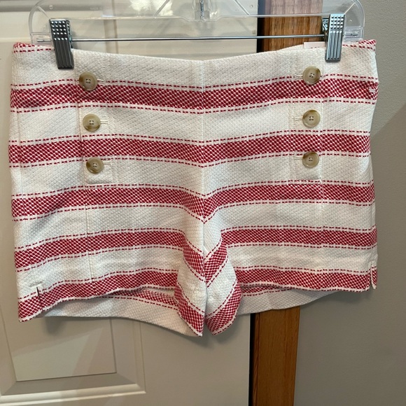 New Ann Taylor Loft red stripe The Riviera short. Size 2. 4” inseam - Picture 1 of 10